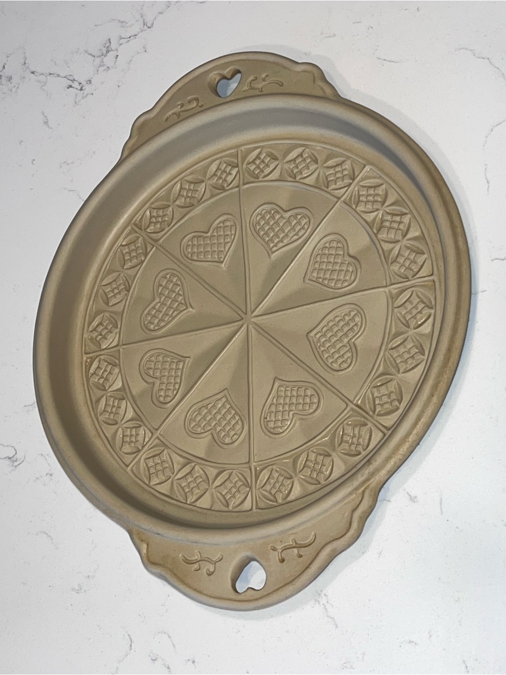 Vintage 1995 Brown Bag Cookie Co Stoneware Shortbread Pan 9"
